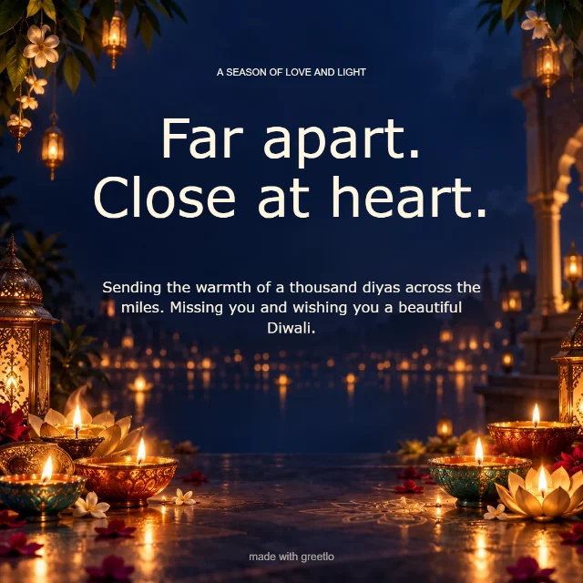 Light across the miles: Far apart. Close at heart.