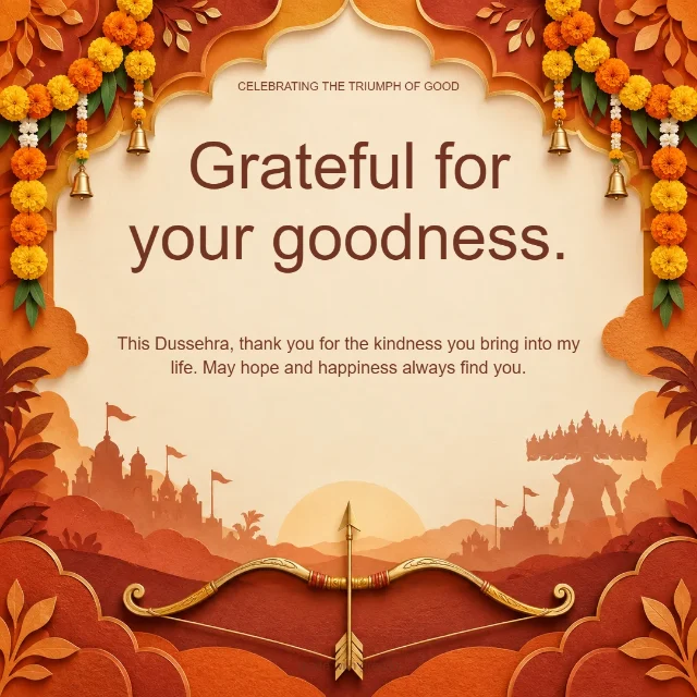 A golden thank you: Grateful for your goodness.