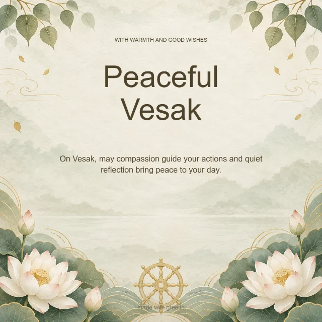A peaceful Vesak · Warm wishes: Peaceful Vesak