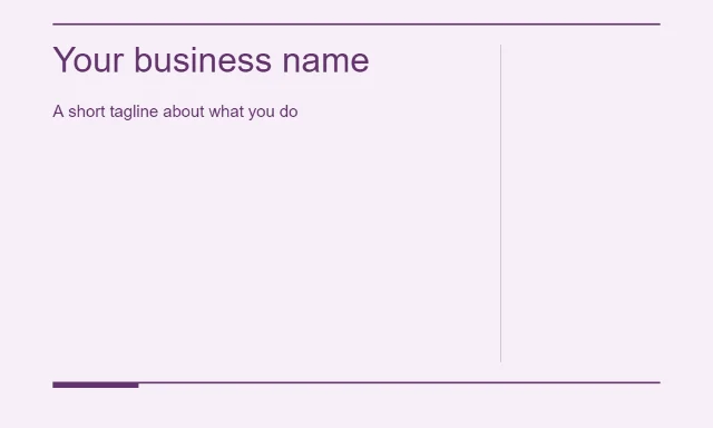 Plum editorial: Your business name