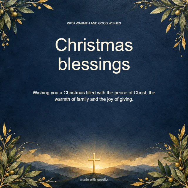 Peace this Christmas · Warm wishes: Christmas blessings