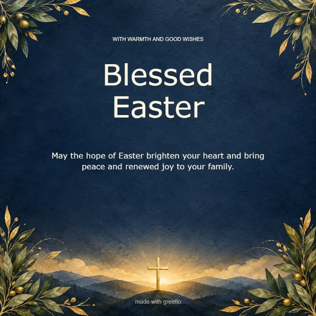 Hope renewed · Warm wishes: Blessed Easter