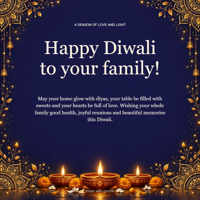 Diwali · Love for the whole family: Happy Diwali to your family!