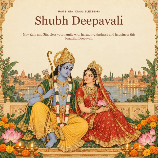 Ram & Sita · Lotus blessings: Shubh Deepavali