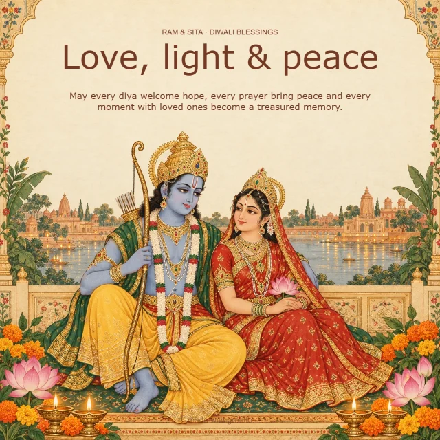 Ram & Sita · Peace and prosperity: Love, light & peace