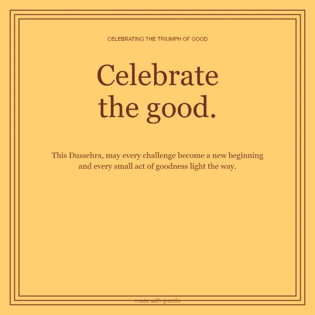 Saffron celebration: Celebrate the good.