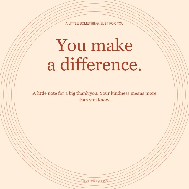 Gratitude · A beautiful chapter: You make a difference.