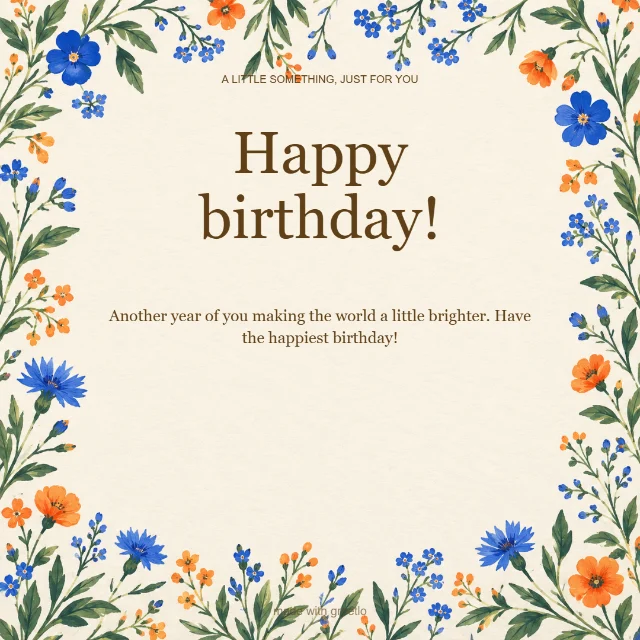 Birthday · A wish for you: Happy birthday!