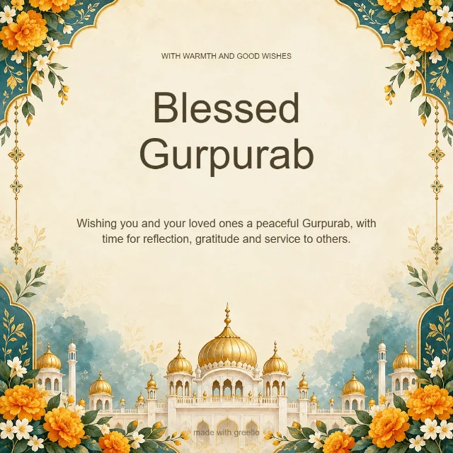 Gurpurab blessings · Warm wishes: Blessed Gurpurab